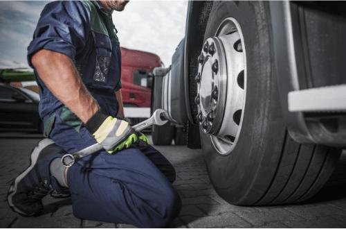 Tire replacement for a vehicle that has had a flat tire while driving